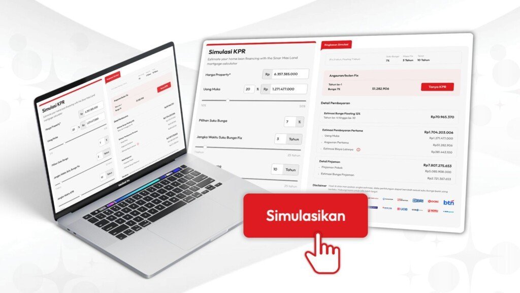website sinar mas land, fitur simulasi kpr