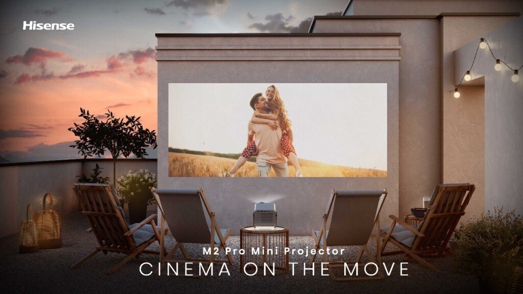 proyektor laser 4k terkecil, hisense m2 pro laser mini projector, proyektor canggih ai,