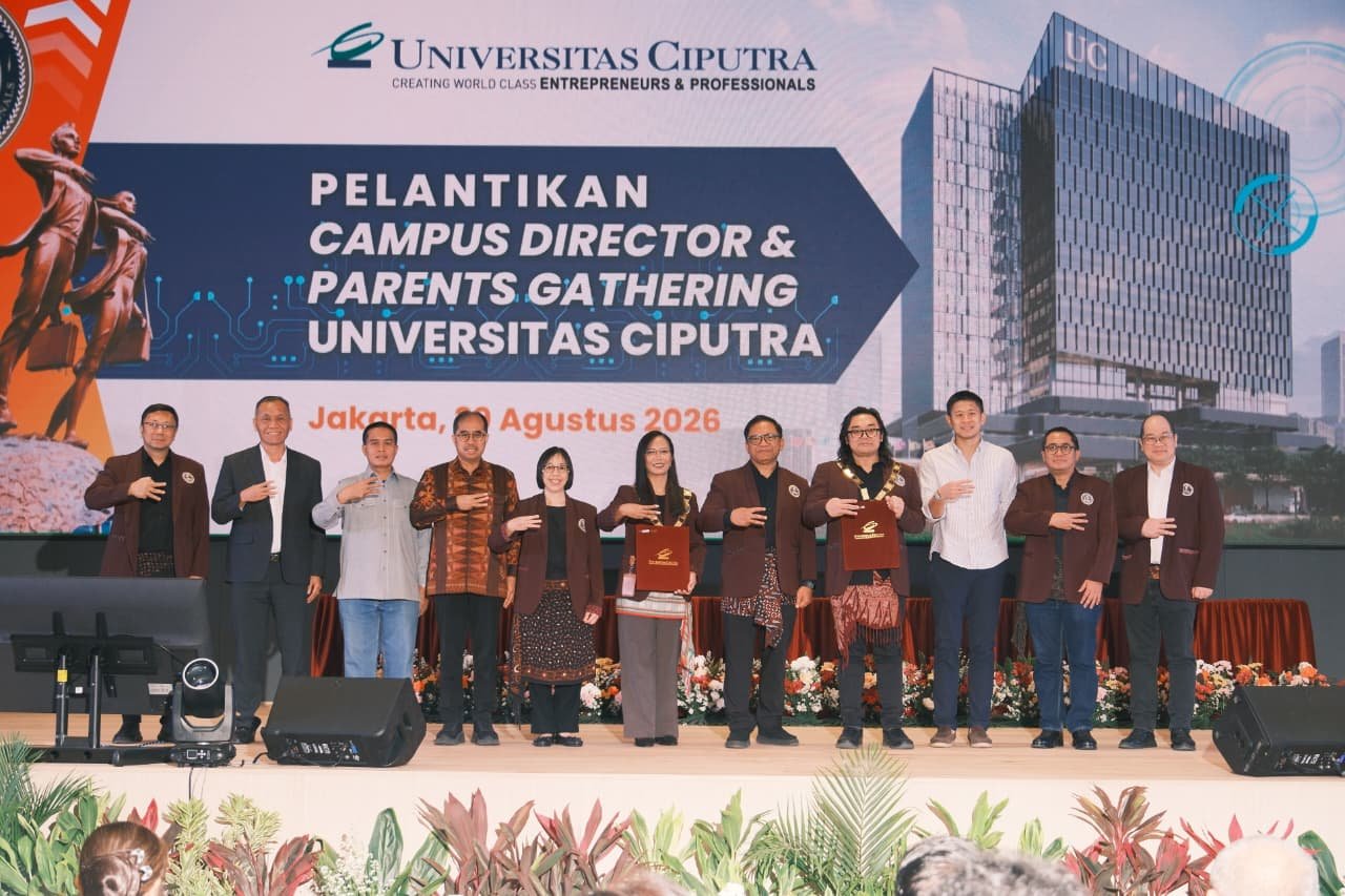 Pengukuhan Campus Director Prof Christina Eviutami dan jajaran pimpinan Universitas Ciputra Jakarta bersama pengembang Ciputra Group