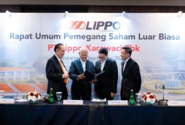 Jajaran direksi dan dewan komisaris berbincang saat RUPSLB PT Lippo Karawaci Tbk, yang membongkar rahasia Lippo Karawaci (LPKR) raih kinerja positif.
