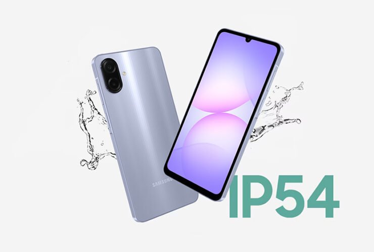 Smartphone Samsung Galaxy A07s dengan fitur sertifikasi IP54 tahan cipratan air dan debu